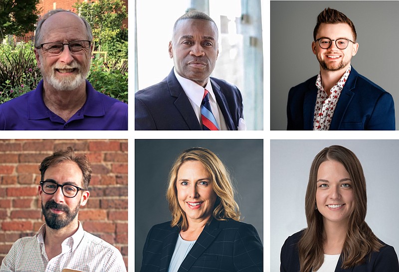 Pictured from left: Mayor Lioneld Jordan, Ward 1 Council Member D'Andre Jones, Ward 1 candidate Tanner Pettigrew, Ward 2 Council Member Matthew Petty, Ward 3 Council Member Sarah Bunch, Ward 4 Council Member Holly Hertzberg