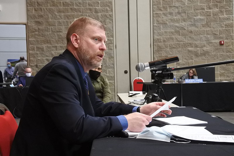 Fort Smith Utility Director Lance McAvoy speaks during the Fort Smith Board of Directors study session Tuesday. 
(NWA Democrat-Gazette/Thomas Saccente)