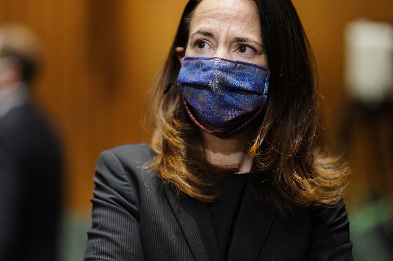 President-elect Joe Biden’s pick for national intelligence director Avril Haines arrives for a confirmation hearing before the Senate intelligence committee on Tuesday, Jan. 19, 2021, in Washington. (Melina Mara/The Washington Post via AP, Pool)