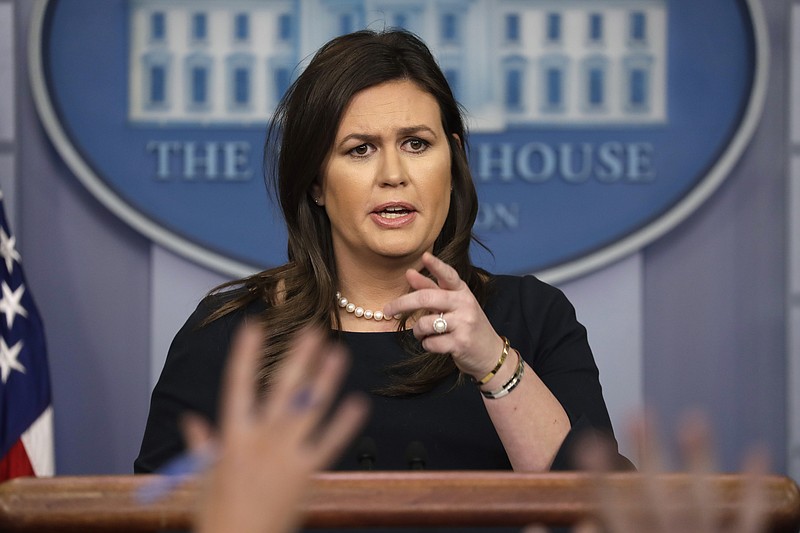 The Associated Press
In this Monday, March 11, 2019, file photo, White House press secretary Sarah Sanders speaks during a news briefing at the White House, in Washington.