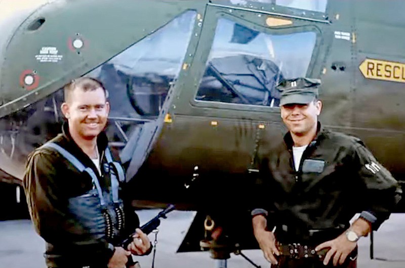 Photo submitted
Siloam Springs resident Mike Bryant, left, flew CH-46 helicopters with the Marine Corps in Vietnam. Among other medals, he received a Purple Heart.