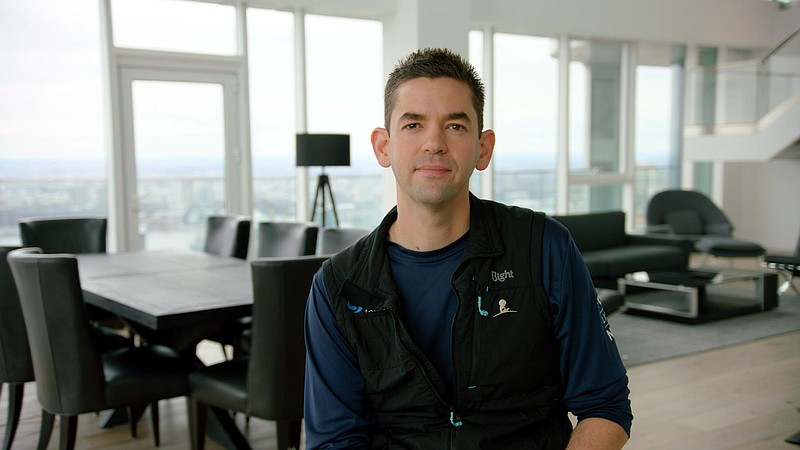 In this undated image provided St. Jude Children's Research Hospital, Jared Isaacman pauses while speaking about his enthusiasm for St. Jude Children’s Research Hospital and his spaceflight called Inspiration4, in Memphis, Tenn. Isaacman, a billionaire who made a fortune in tech and fighter jets is buying an entire SpaceX flight and plans to take three people with him to circle the globe this year. Isaacman announced Monday, Feb. 1, 2021, that he aims to use the trip to raise more than $200 million for St. Jude. (St. Jude Children’s Research Hospital via AP)