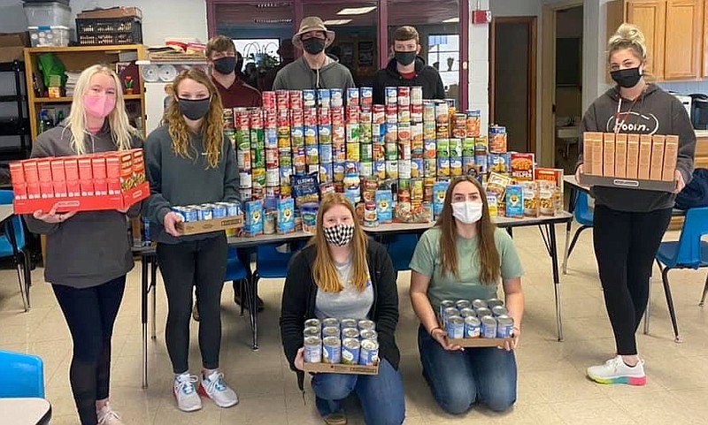 SUBMITTED
Hosting a food drive, Gentry FFA students were able to collect and donate more than 750 food items to the Gentry Food Pantry.