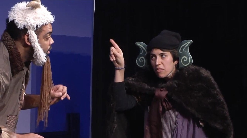 David Anthony and Jaddy Ciucci perform in Trike Theatre’s “Three Billy Goats Gruff ” in fall 2020.
(Courtesy photo)