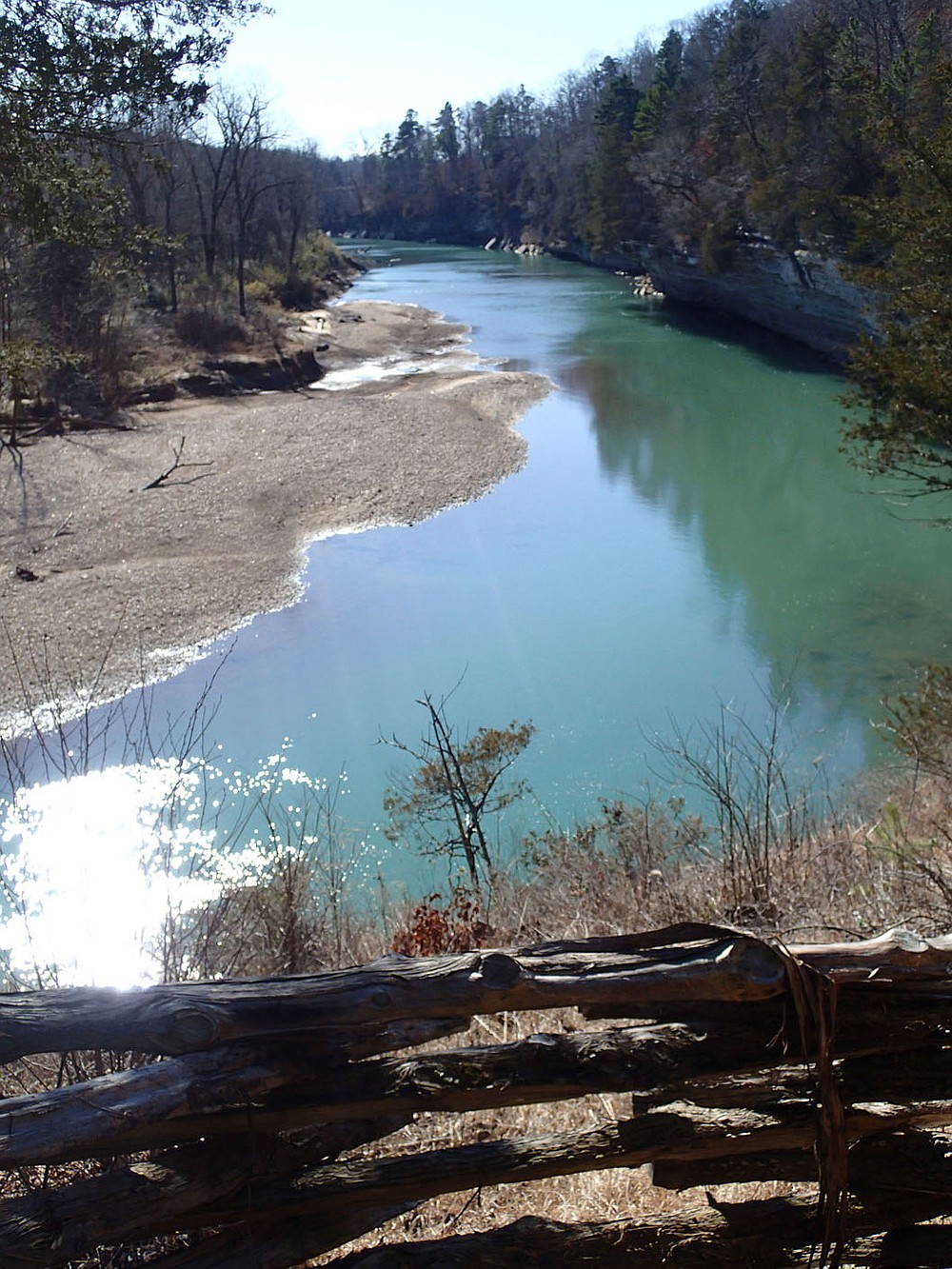A high point of exploring the War Eagle Loop is a view of the War Eagle River from a bluff top. The overlook is about two miles downstream from War Eagle Mill. War Eagle Loop, at 6 miles, is part of the Hidden Diversity Multiuse Trail at Hobbs State Park Conservation Area.
(NWA Democrat-Gazette/Flip Putthoff)