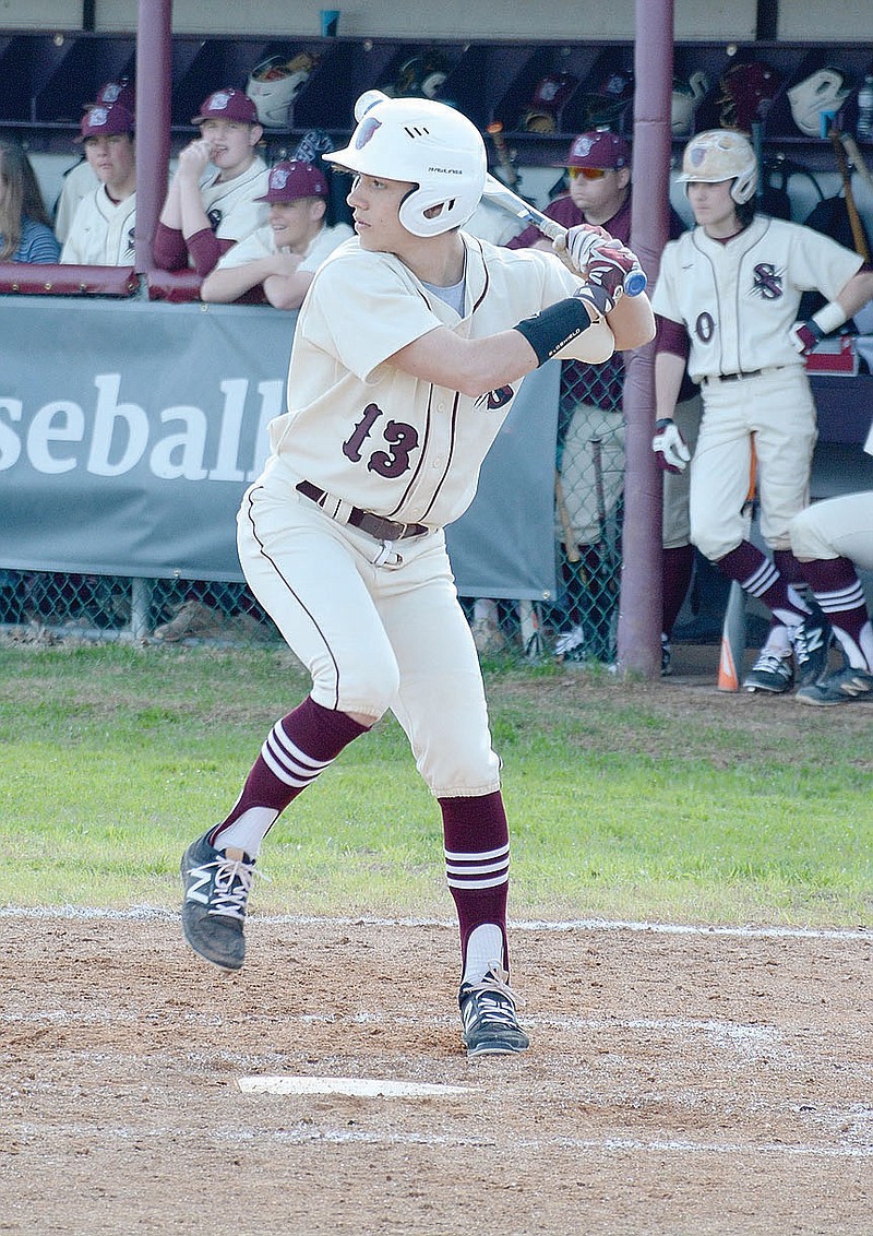 Graham Thomas/Herald-Leader file photo
Christian Ledeker, seen here during the 2019 baseball season, waits for a pitch from the left side. Ledeker is expected to pitch and play outfield this season for Siloam Springs.