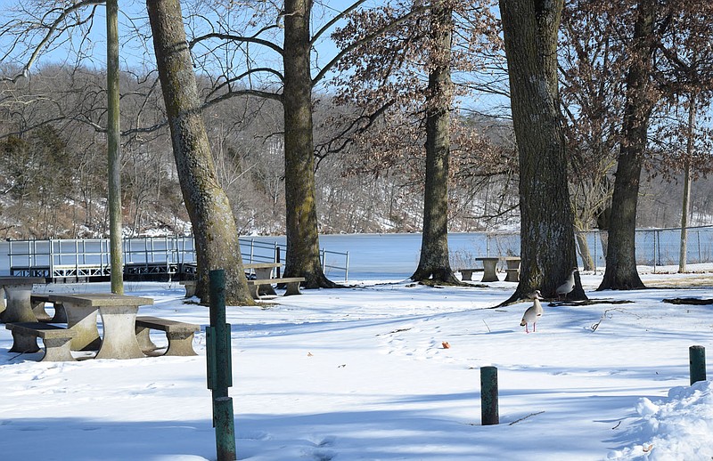 Crystal Lake frozen over by Arctic blast