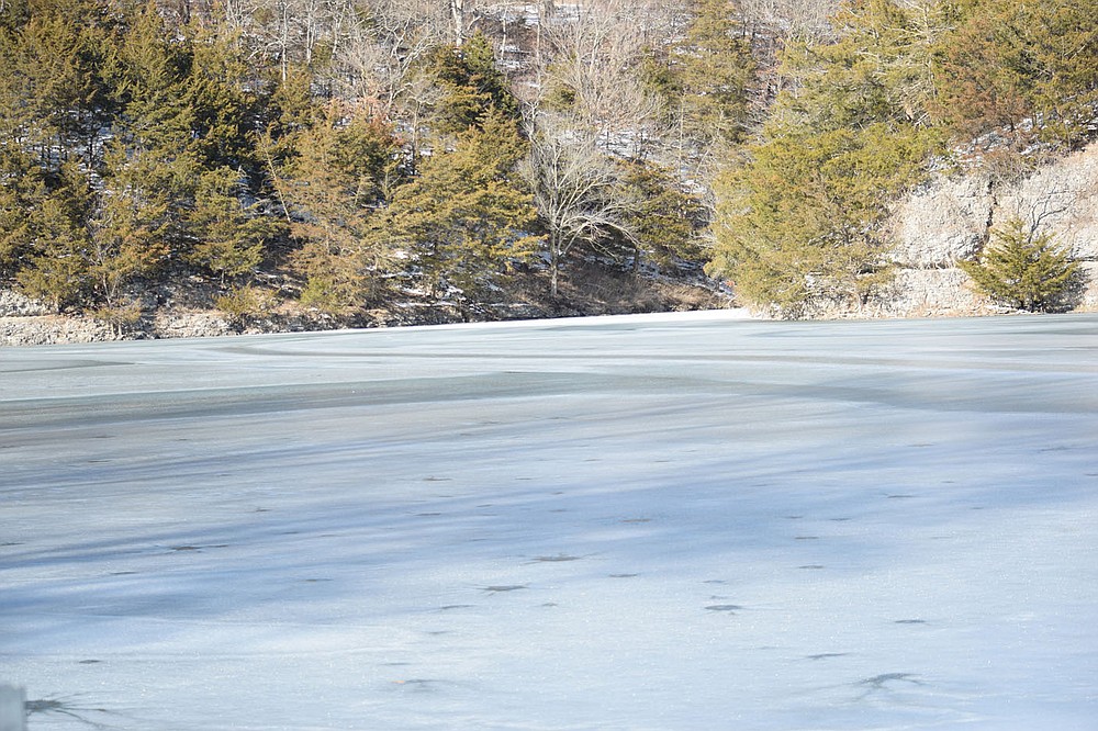 Crystal Lake frozen over by Arctic blast