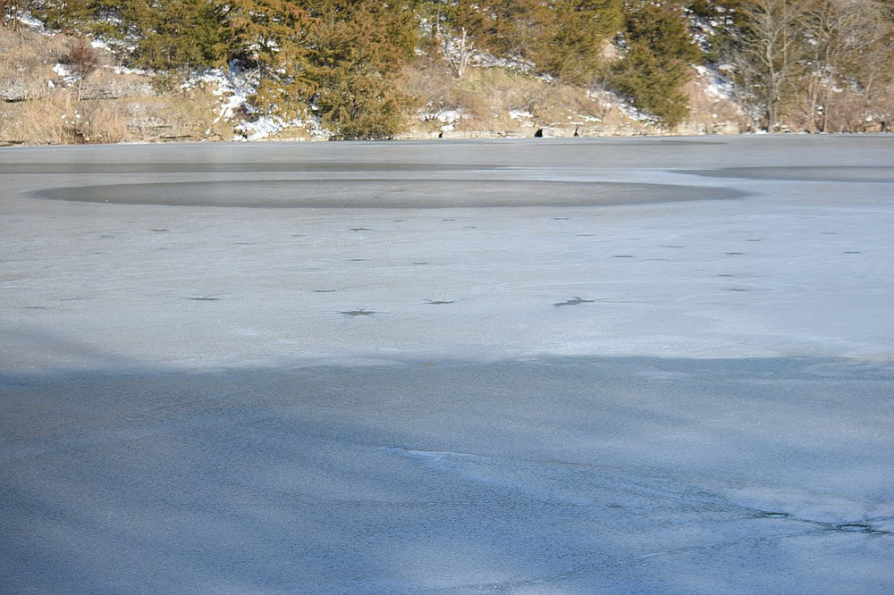 Crystal Lake frozen over by Arctic blast