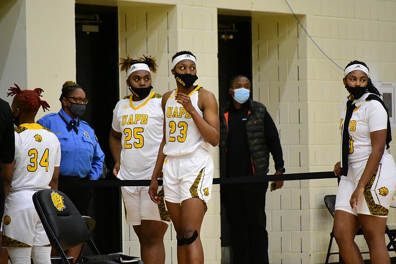 Khadijah Brown (23) of UAPB, pictured during a Jan. 9 game against Alabama State in Pine Bluff, ranks seventh in the Southwestern Athletic Conference in scoring. (Pine Bluff Commercial/I.C. Murrell) story.lead_photo.caption