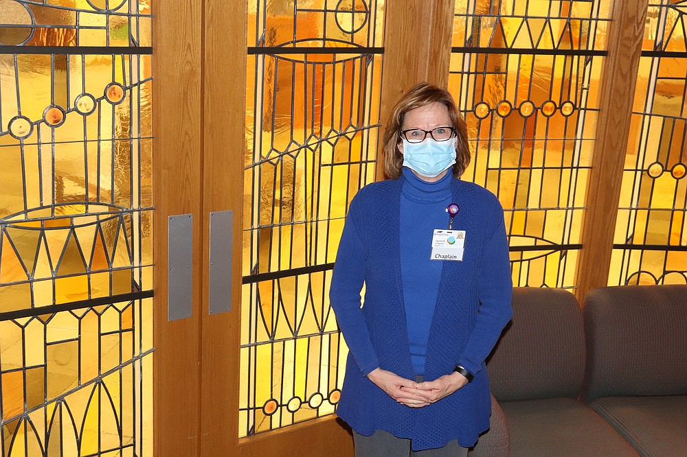 Jayne Barnes, a chaplain at the Billings Clinic in Montana, was diagnosed with the coronavirus last fall and has since recovered. MUST CREDIT: Zach Benoit