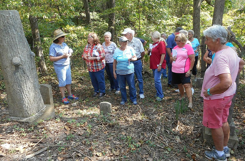 Courtesy photo Bella Vista Historical Museum
A group visits the Nott Cemetery during a Bella Vista Historical Society’s historic sites tour in September 2017.