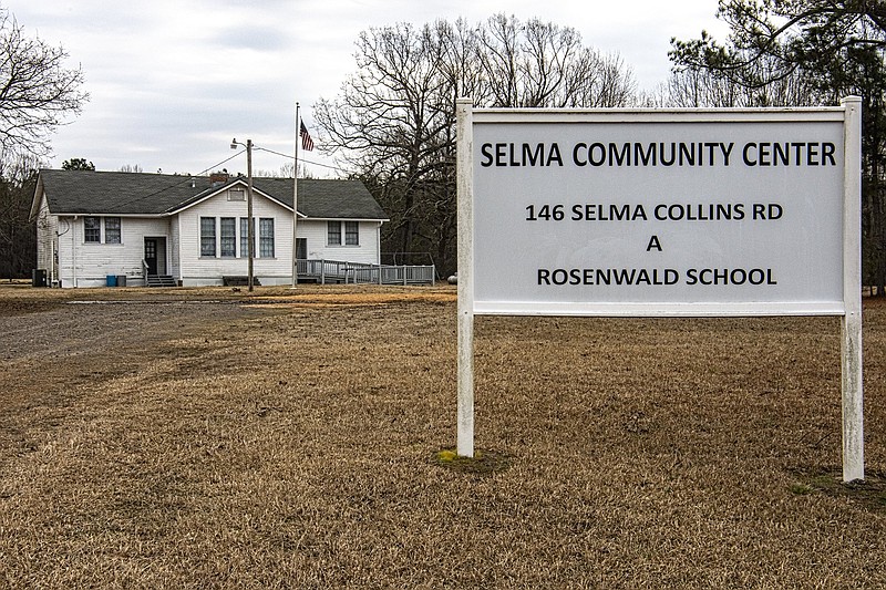Built in 1925, the Selma Rosenwald School lies just south of U.S. 278 on the Selma-Collins Road in Selma. The school is among the few remaining Rosenwald Schools, educational institutions for Black children built with the help of a fund begun by philanthropist and Sears, Roebuck & Co. executive Julius Rosenwald. (Arkansas Democrat-Gazette/Cary Jenkins)