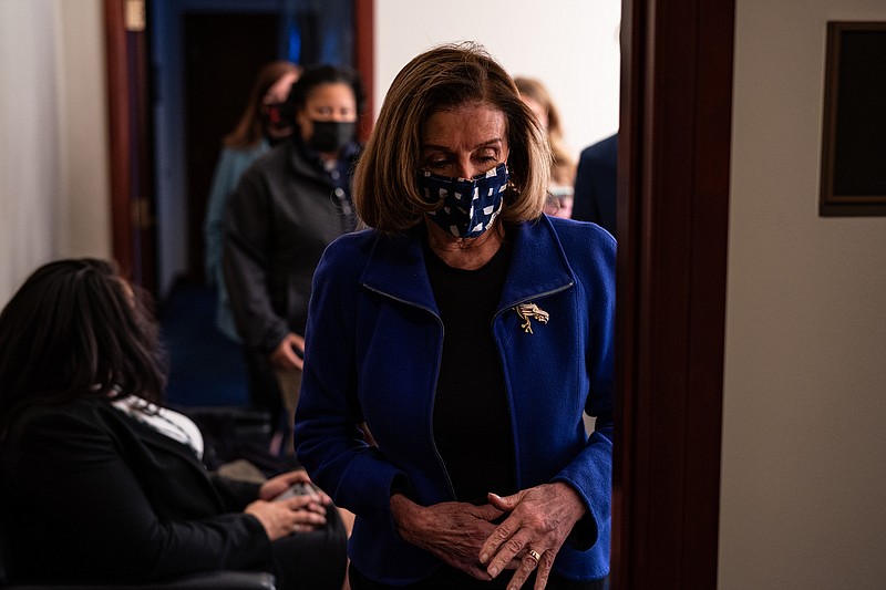 House Speaker Nancy Pelosi is shown on Feb. 13, 2021. MUST CREDIT: Washington Post photo by Salwan Georges