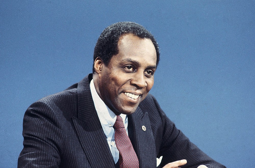 FILE - In this Nov. 30, 1980 file photo, Vernon Jordan, of Urban League, appears on CBS-TV's "Face the Nation." Jordan, who rose from humble beginnings in the segregated South to become a champion of civil rights before reinventing himself as a Washington insider and corporate influencer, died Tuesday, March 2, 2021, according to a statement from his daughter. He was 85. (AP Photo/Barry Thumma, File)