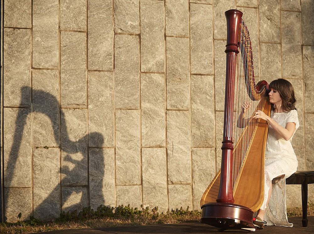 Alisa Coffey, principal harpist of the Arkansas Symphony Orchestra, performs Sunday March 14 “In the Atrium” at Fayetteville’s Walton Arts Center. (Special to the Democrat-Gazette)