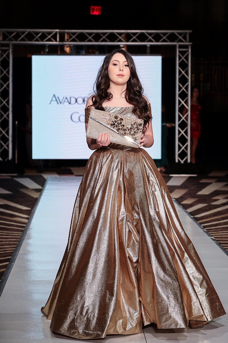 Keme Rynders, Hot Springs resident and Royal International Miss Ozark Country Preteen, models during New York’s Fashion Week at Gotham Hall. - Submitted photo