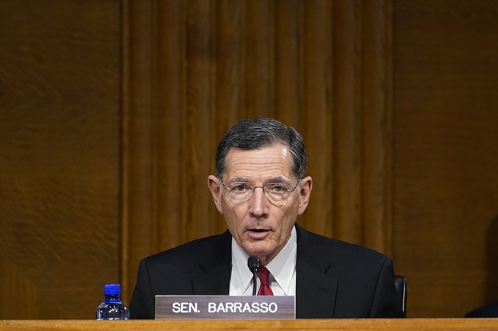 Sen. John Barrasso, R-Wyo., speaks during a Senate Energy and Natural Resources Committee hearing on Capitol Hill in Washington, Thursday, March 11, 2021, to examine the reliability, resiliency, and affordability of electric service in the United States amid the changing energy mix and extreme weather events. (AP Photo/Susan Walsh)