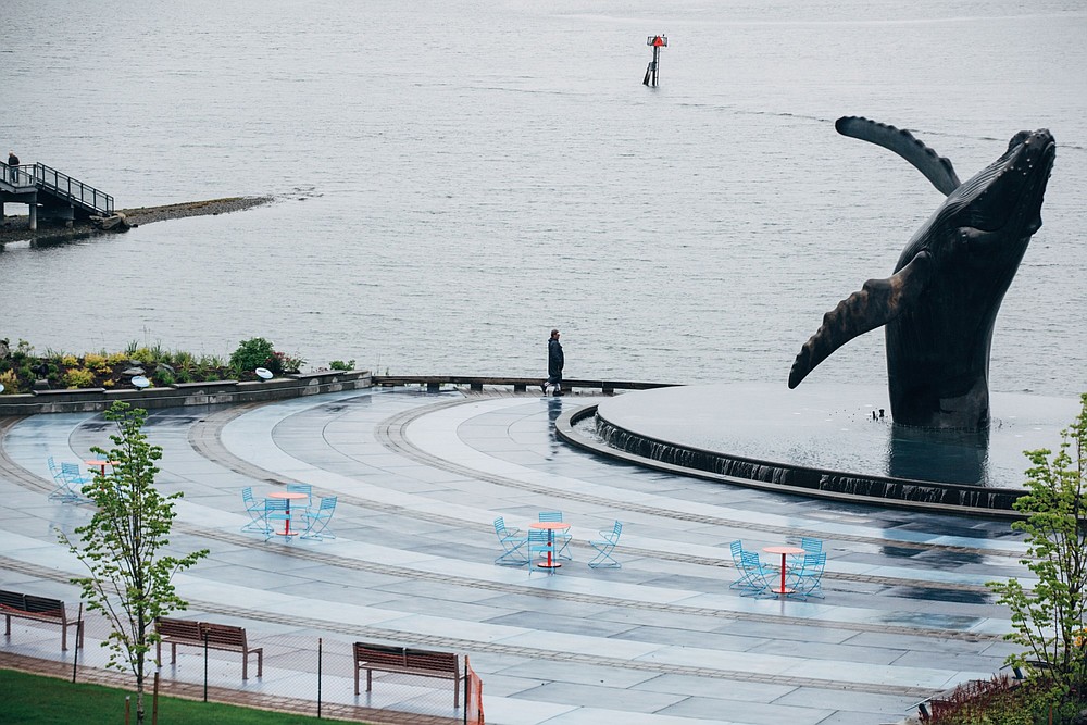 A pedestrian walks through Overstreet Park in Juneau, Alaska on July 22, 2020.  MUST CREDIT: Bloomberg Photo by Meg Roussos.