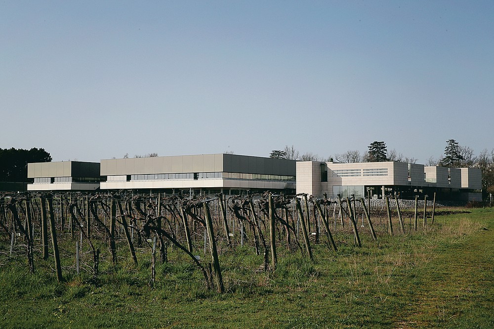 A view of the Institute for wine and vine research (SVV), in Villenave-d'Ornon, southwestern France, Monday, March 1, 2021. Researchers in Bordeaux are carefully studying a dozen bottles of French wine that returned to Earth after a stay aboard the International Space Station. They’re releasing preliminary results Wednesday, March 24, 2021. At a one-of-a-kind tasting this month, 12 connoisseurs sampled one of the space-traveled wines, blindly tasting it alongside a bottle from the same vintage that had stayed in a cellar. (AP Photo/Christophe Ena)