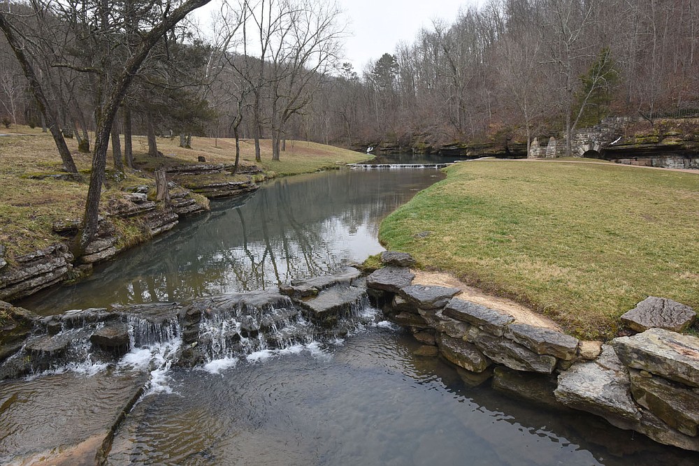 Two streams flow through the manicured grounds at the 10,000-acre park.
(NWA Democrat-Gazette/Flip Putthoff)