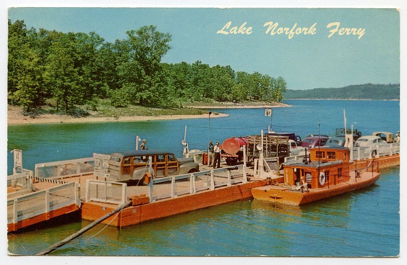 Lake Norfork, 1964: When the giant impoundment was built in the 1940s, Arkansas 101 and U.S. 62 were cut by the new lake.