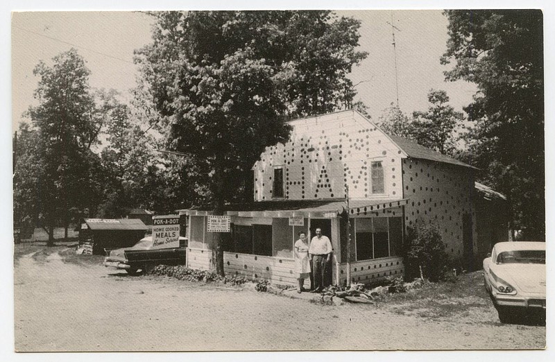 Lakeview, circa 1957: The Pok-A-Dot Ham Shop in Baxter County was owned by Pal and Gustie Purgason who indeed owned a polka dotted building.