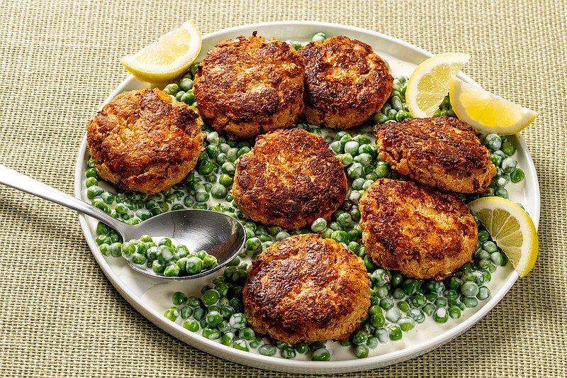 Ricotta and Potato Chip Fish Cakes With Peas (For The Washington Post/Laura Chase de Formigny)