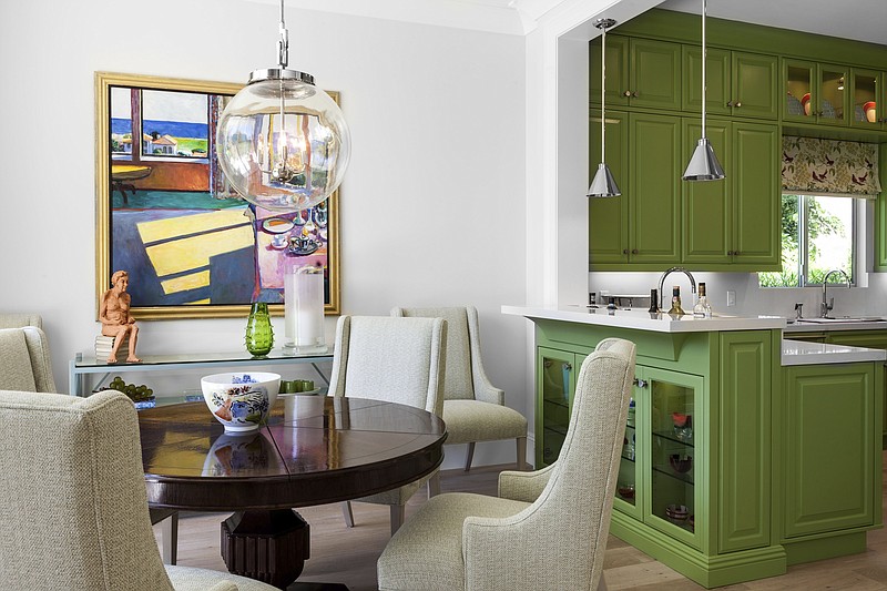 Color is a simple way to create an upbeat feel, says John Cialone of Tom Stringer Design Partners in Chicago. The firm recently completed a Palm Springs, California, project where they brought in a vibrant kiwi green. (Tom Stringer Design Partners/Jorge Gera via AP)