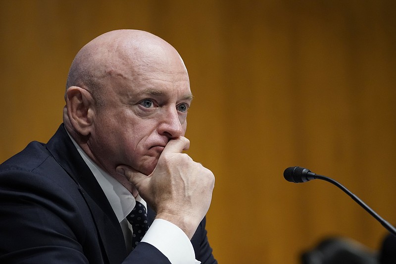 Sen. Mark Kelly, D-Ariz., listens during a Senate Energy and Natural Resources Committee hearing on Capitol Hill in Washington on March 11 to examine the reliability, resiliency, and affordability of electric service in the United States amid the changing energy mix and extreme weather events. - AP Photo/Susan Walsh