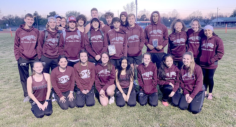 Photo submitted
The Siloam Springs boys and girls track teams pose for a team photo after the Panther Relays on April 1 at Glenn W. Black Stadium. The Panthers won the meet while the Lady Panthers finished fourth.