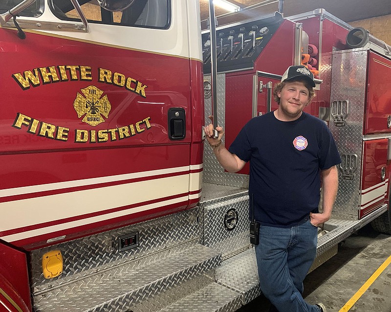 SALLY CARROLL/SPECIAL TO MCDONALD COUNTY PRESS David Armstrong has served the White Rock Fire Department for seven years. He first became interested in helping after he saw the department in action, fighting a fire at his uncle’s trailer house.