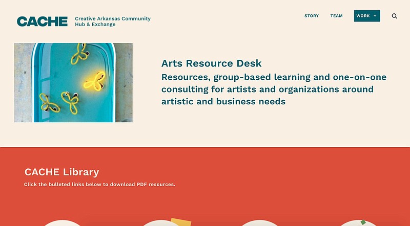 A screenshot of the Arts Resource Desk, recently launched by the Creative Arkansas Community Hub & Exchange.