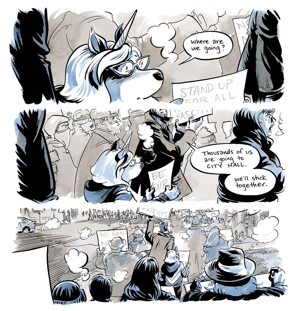 In "Save It for Later," Powell portrays his daughters as innocent anthropomorphic animals.
(Courtesy image)