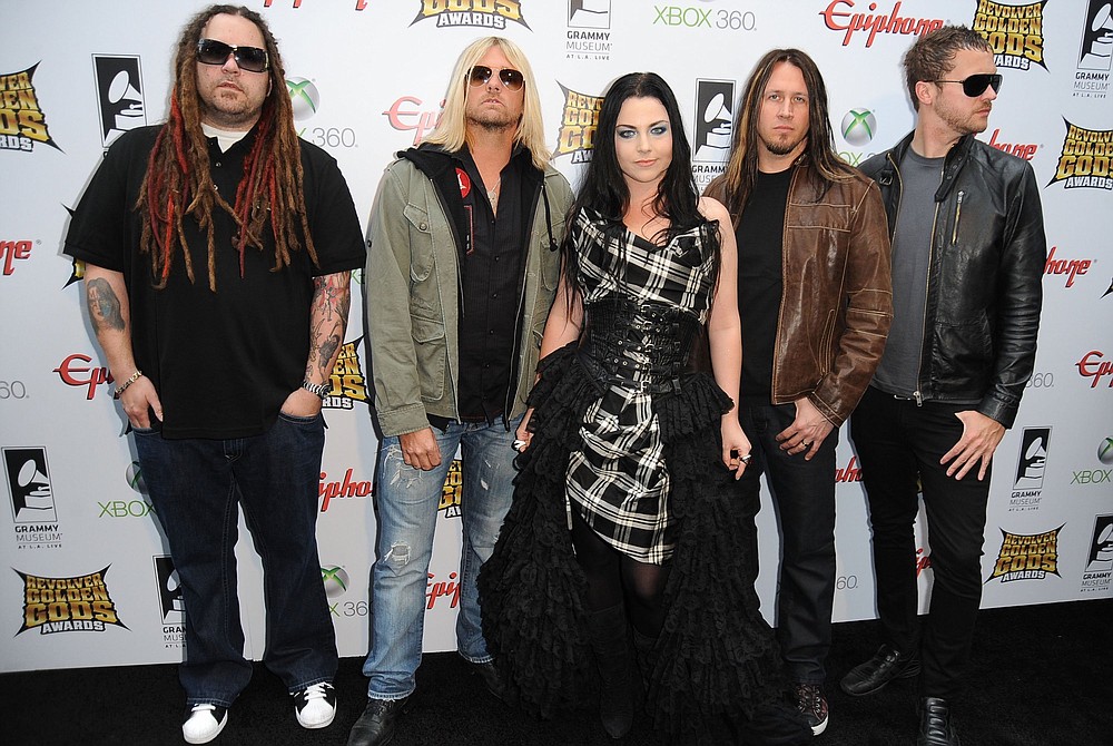 Evanescence arrives at the 2012 Revolver Golden Gods Award Show at Club Nokia in Los Angeles. This year Evanescence will release “The Bitter Truth,” its first album of new material since 2011. (Getty Images/TNS/Frazer Harrison)