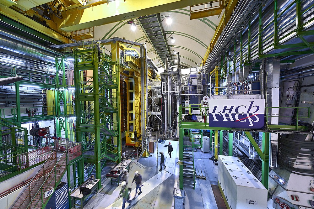 This 2018 photo made available by CERN shows the LHCb Muon system at the European Organization for Nuclear Research Large Hadron Collider facility outside of Geneva. Preliminary results published in 2021 of experiments from here and the Fermilab facility in the U.S. challenge the way physicists think the universe works, a prospect that has the field of particle physics both baffled and thrilled. (Maximilien Brice, Julien Marius Ordan/CERN via AP)