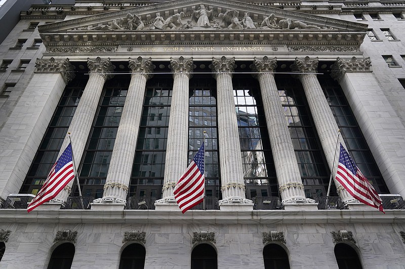 FILE - The New York Stock Exchange is seen in New York, Monday, Nov. 23, 2020. Stocks were moderately higher in early trading Thursday, April 8, 2021, helped again by large technology stocks that have benefitted from a drop in bond yields. (AP Photo/Seth Wenig)