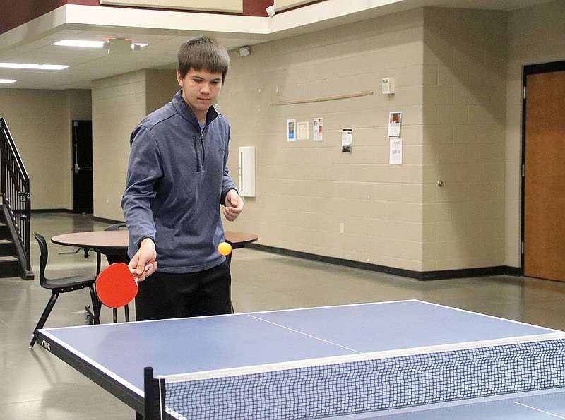 LYNN KUTTER ENTERPRISE-LEADER
Val Diaz, a sophomore at Lincoln High, usually can be found in a competitive game of ping pong on Fridays when he's finished his work for the week.