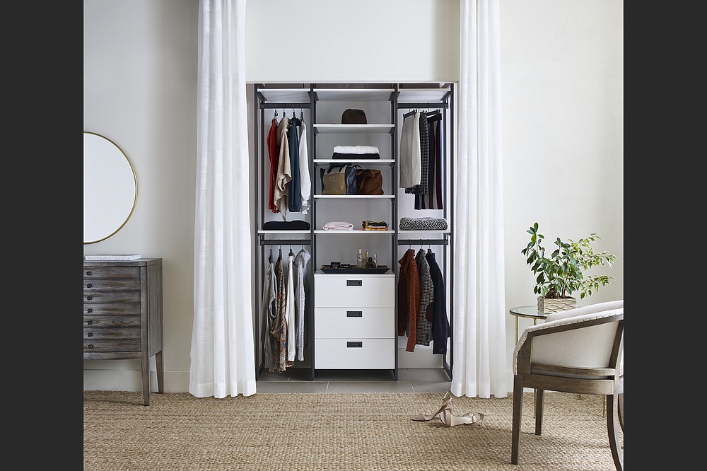 Adjustable closet systems like the Everyday System from California Closets can be moved and reconfigured easily as needs change. (California Closets via The Washington Post)