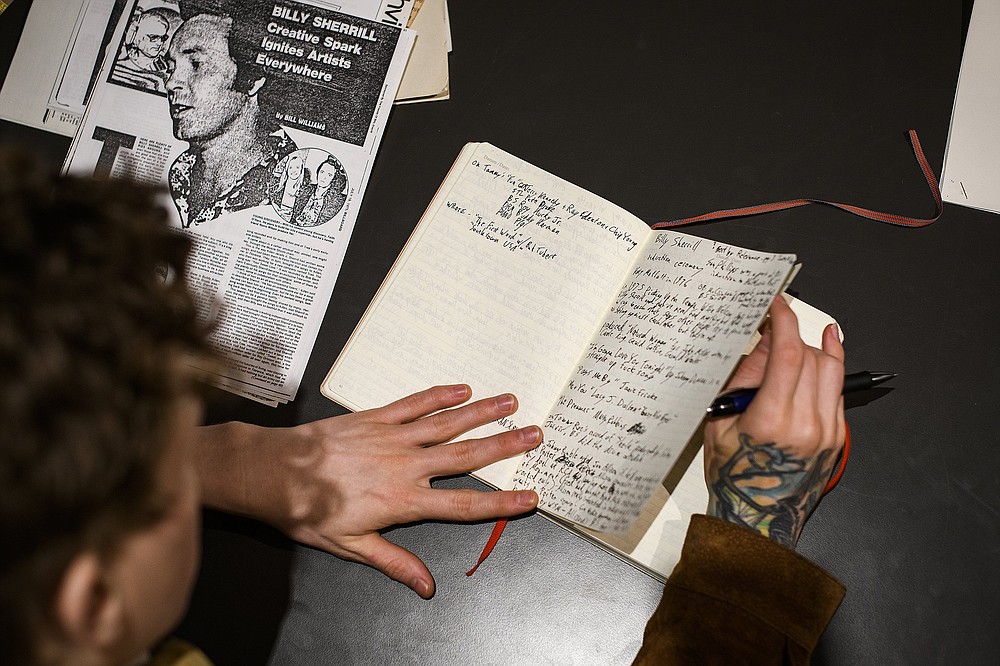 Tyler Mahan Coe goes through the archives at the Country Music Hall of Fame while researching record producer Billy Sherrill for his podcast “Cocaine and Rhinestones.” (For The Washington Post/William DeShazer)