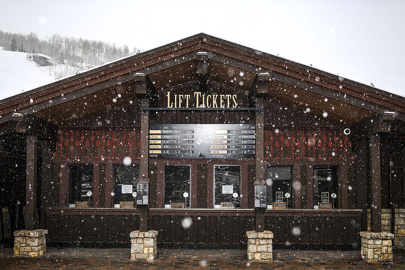 A lift ticket booth stands closed at a Vail Resorts Inc. location in Vail, Colo., on March 19, 2020. MUST CREDIT: Bloomberg photo by Michael Ciaglo