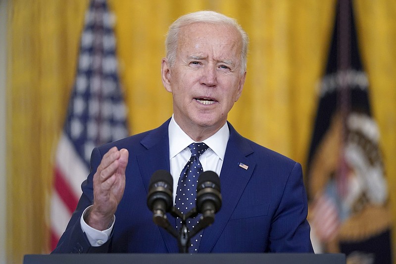 In this April 15, 2021, photo, President Joe Biden speaks about Russia in the East Room of the White House in Washington. Voters who served in the military have long leaned toward Republicans. But there are signs that Biden may have cut into that advantage last year.  (AP Photo/Andrew Harnik)