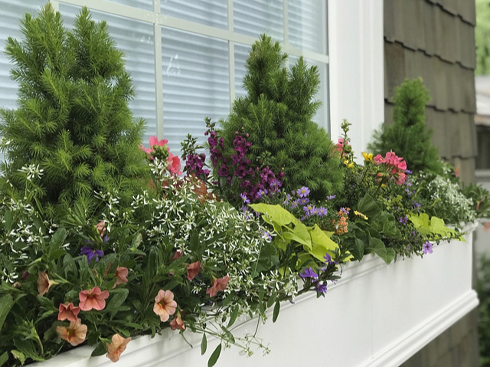 This undated image provided by Contained Creations shows a window box in Richmond, Va. (Contained Creations via AP)