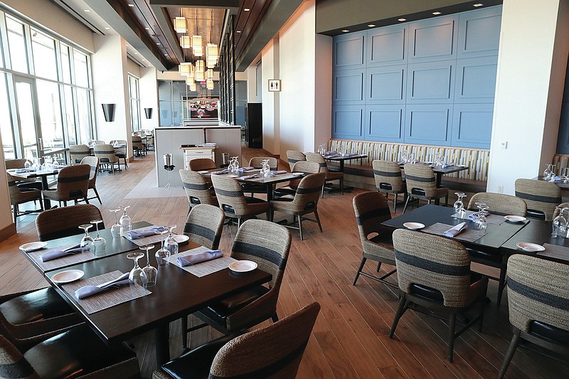 The dining area at The Bugler at Oaklawn Racing Casino Resort's new expansion Monday, April 19, 2021. (Richard Rasmussen of The Sentinel-Record)