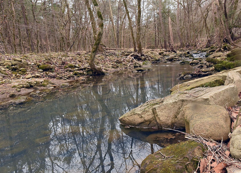 A creek flows past the farmstread toward the Buffalo River a short distance away.
(NWA Democrat-Gazette/Flip Putthoff)
