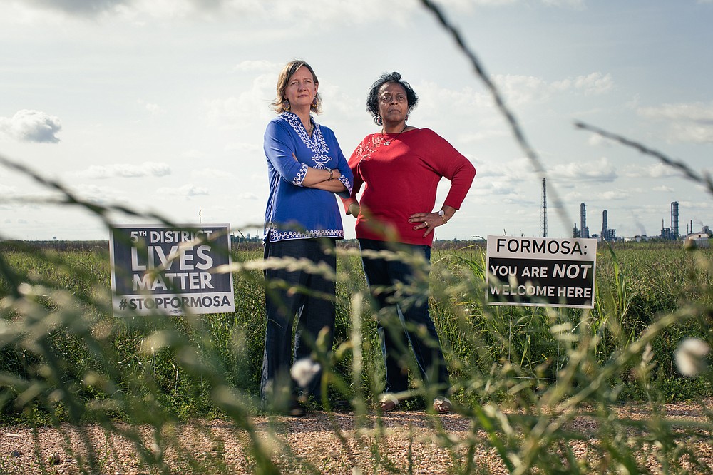 Environmental activist Anne Rolfes, left, and St. James Parish resident Sharon Lavigne are working to stop Formosa's $9.4 billion complex from being built in the community. Lavigne founded a local organization specifically to oppose the project. MUST CREDIT: Photo for The Washington Post by Camille Lenain