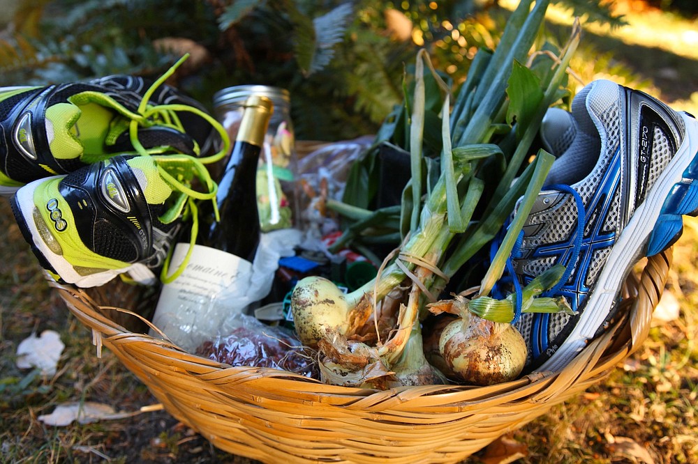 A bounty basket from Clark’s home and garden that she recently gave away. (Courtesy of Liesl Clark)