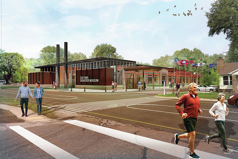 Artist rendering of a renovated gymnasium that would house the Sultana Disaster Museum in in Marion. (Special to the Arkansas Democrat-Gazette)