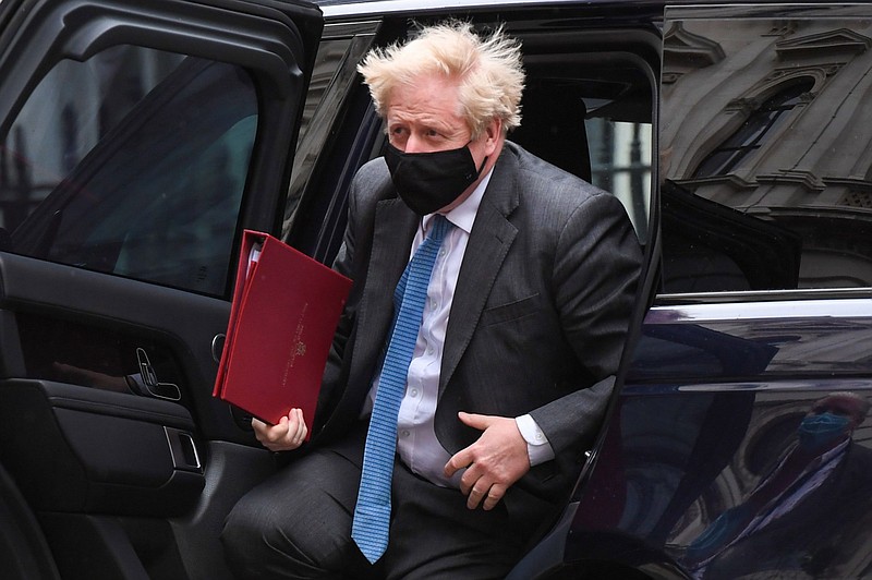 Boris Johnson, U.K. prime minister, arrives at 10 Downing Street in London on April 28, 2021. MUST CREDIT: Bloomberg photo by Chris J. Ratcliffe.