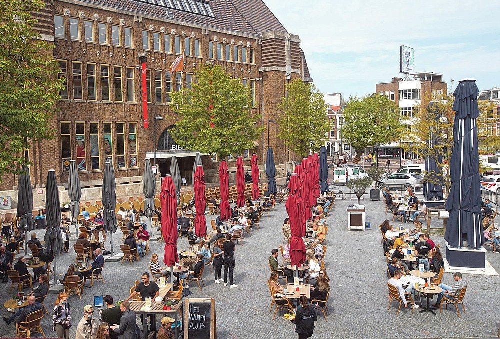 Guests queue, bottom, to take their particular seats at spaced out terrace tables in Utrecht, Netherlands, Wednesday, April 28, 2021. The Netherlands became the latest European country to start cautiously relaxing its lockdown even while infection prices and intensive treatment occupancy continue to be stubbornly high. The Dutch follow Italy, Greece, France as well as other European nations in going to reopen community and advantage far from economically crippling lockdowns in the coming months.(AP Photo/Peter Dejong)